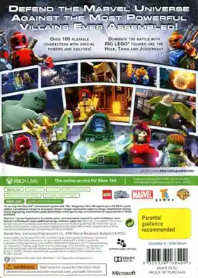 Lego Marvel Super Heroes (USA) box cover back